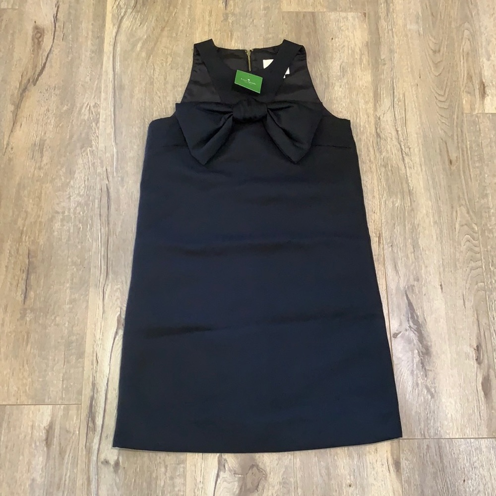 NWT Kate Spade On Pointe Bow Shift Dress – Black, Size 0